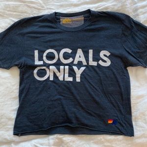 Aviator Nation Locals Only Boyfriend Crop Tee